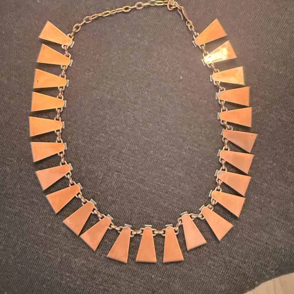 Renoir Art Deco. Vintage Anodized Copper Stylish Necklace
